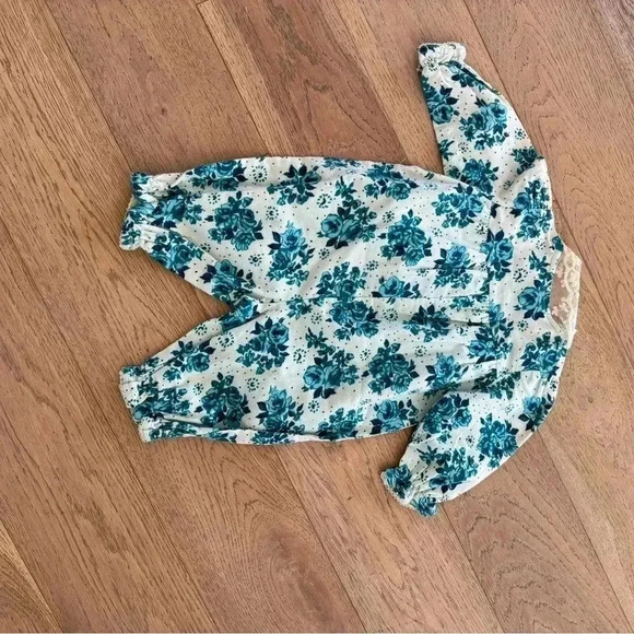 Vintage Jet Set Girls Floral One Piece Green Size 9 Months - Picture 4 of 4